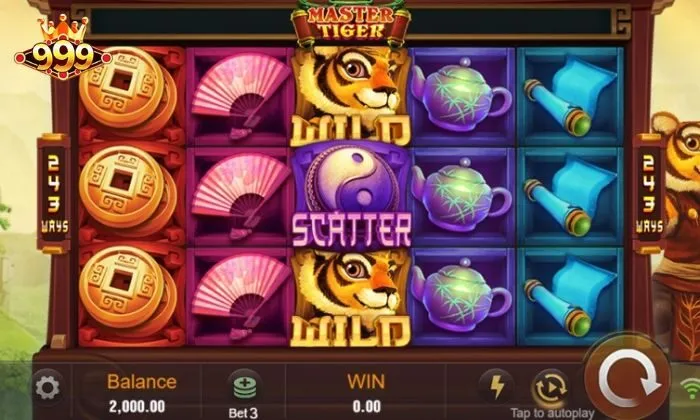 Giao diện game Master Tiger 999BET bắt mắt