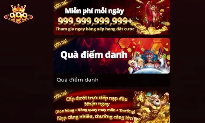 Quà điểm danh 999bet Chương trình quà điểm danh 999BET là gì?